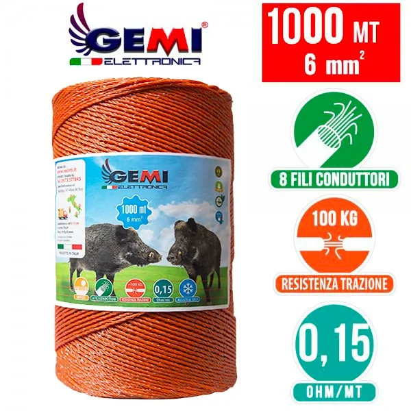 Tel 1000 m 6 mm² elektrikli çit için