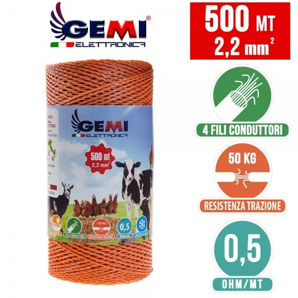 Tel 500 m 2,2 mm² elektrikli çit için