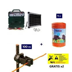 Elektrikli çit Komple kiti 12V enerji kaynağı ve 500 metre 6mm² tel ile elektrikli çit sistemi.