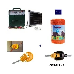 Elektrikli çit Komple kiti 12V enerji kaynağı ve 500 metre 6mm² ahşap için elektrikli çit teli.