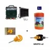 Elektrikli çit Komple kiti 12V enerji kaynağı ve 500 metre 6mm² ahşap için elektrikli çit teli.