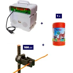 Elektrikli çit Komple kiti, 220V enerji kaynağı ve 500 metre 4mm² elektrikli çit kablosu içerir.