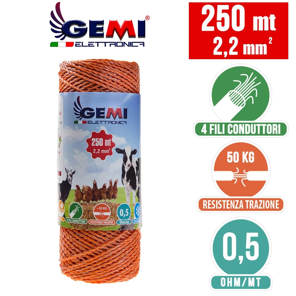 Tel 250 m 2,2 mm² elektrikli çit için