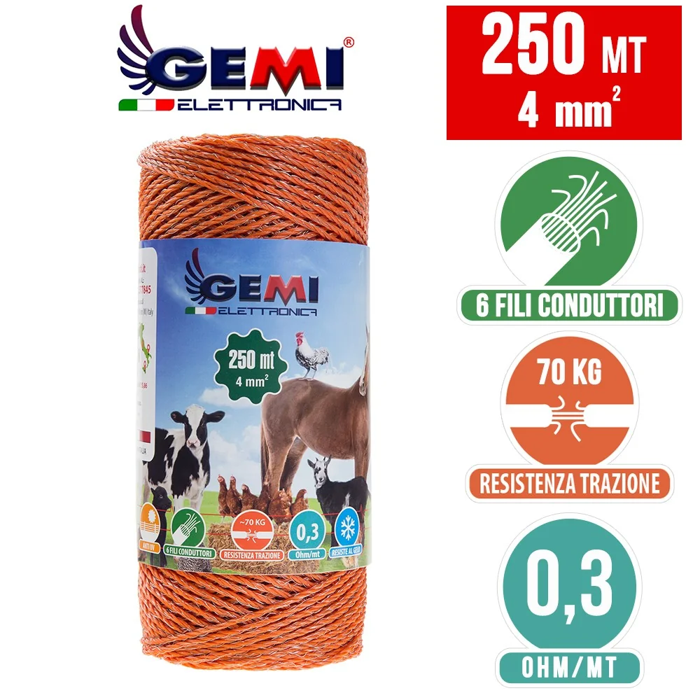 Tel 250 m 4 mm² elektrikli çit için
