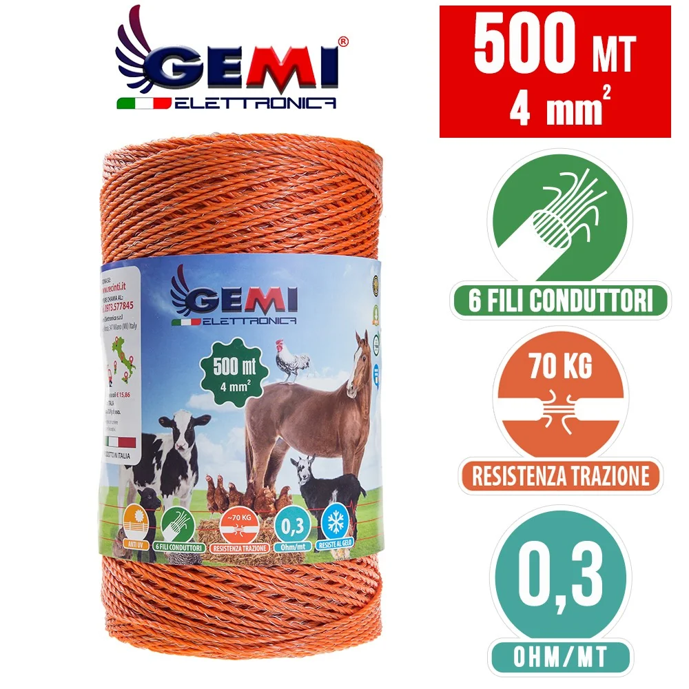 Tel 500 m 4 mm² elektrikli çit için