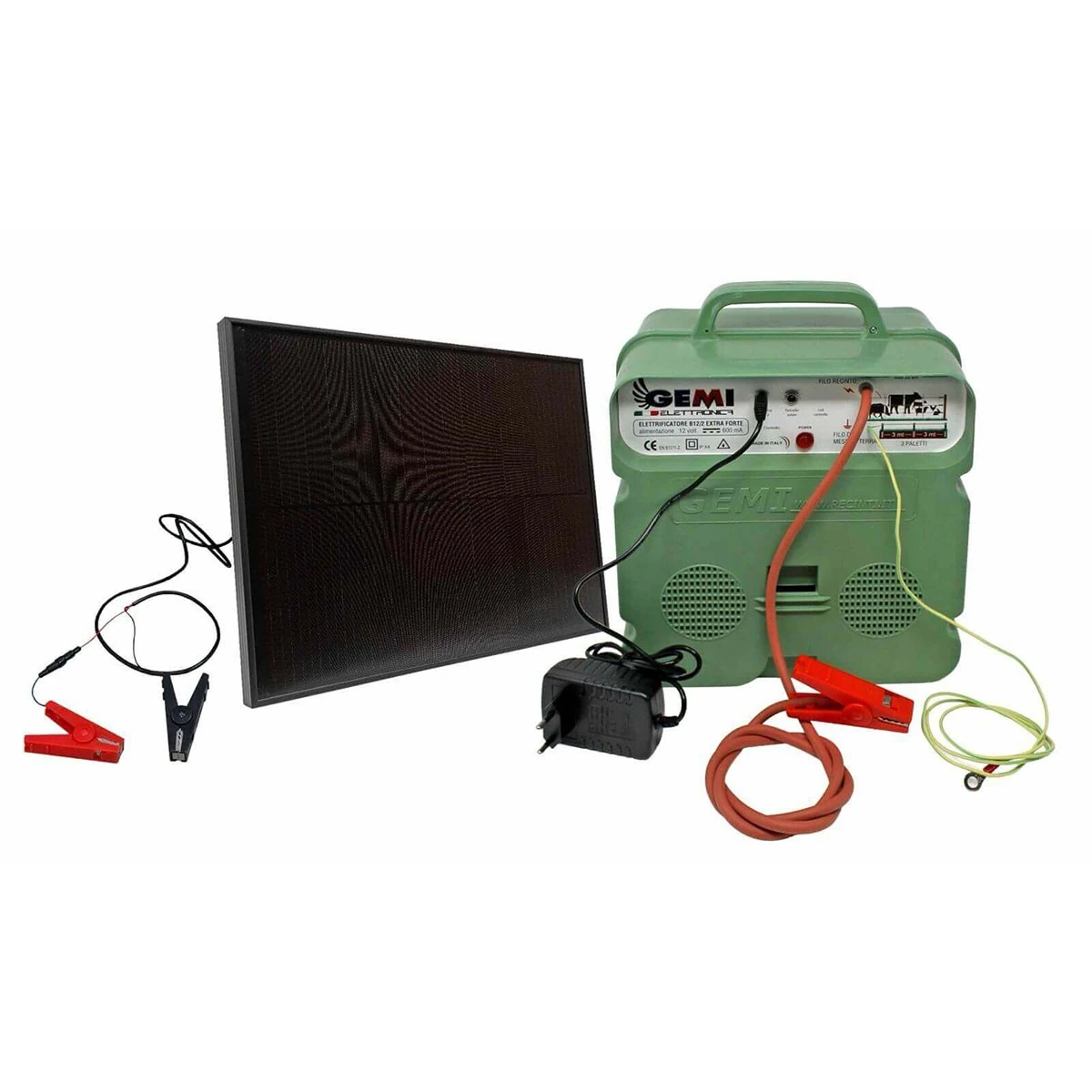 Elektrizatör 12 V / 220 V güneş paneli ile elektrikli çit için