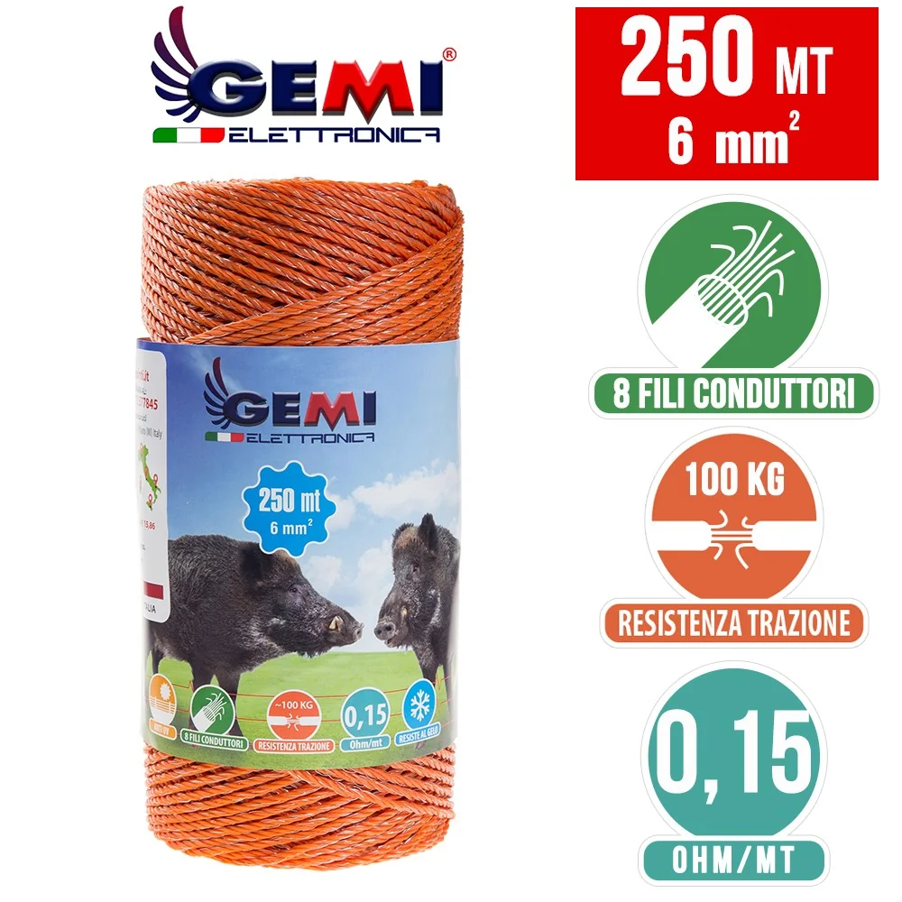 Tel 250 m 6 mm² elektrikli çit için