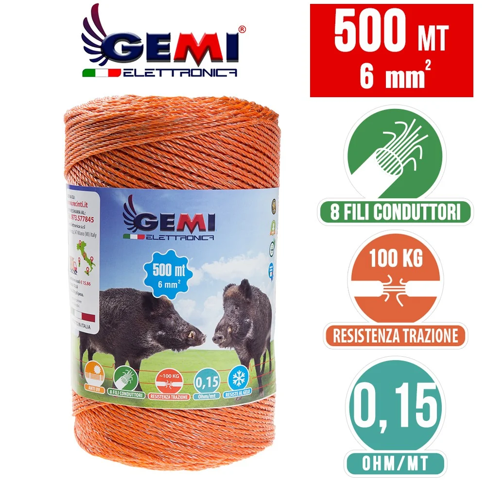 Tel 500 m 6 mm² elektrikli çit için